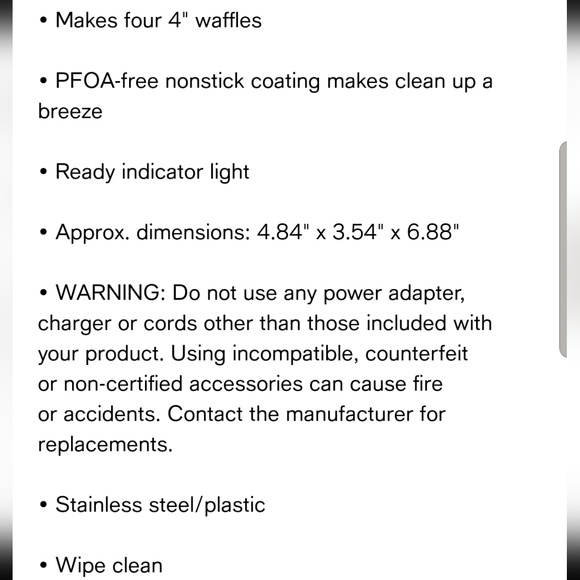 Bella Waffle Maker - Picture 4 of 4